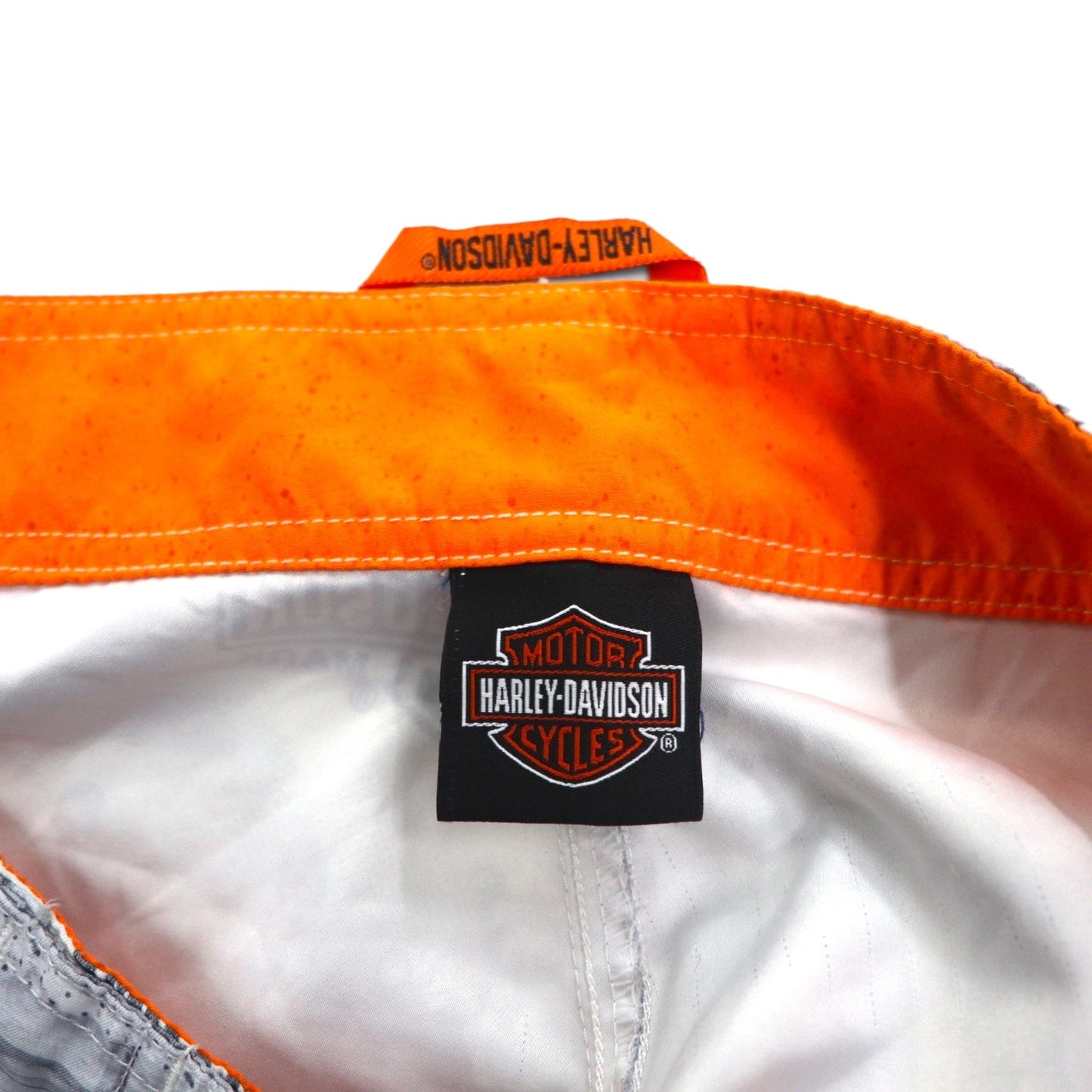HARLEY DAVIDSON 水陸両用 総柄 ボードショーツ ショートパンツ XL グレー ナイロン