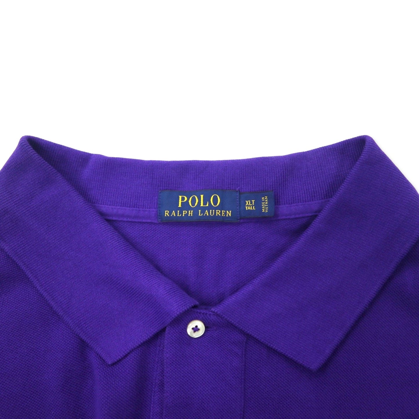 POLO RALPH LAUREN 長袖 ポロシャツ XLT TALL パープル コットン 鹿の子 スモールポニー刺繍 ビッグサイズ