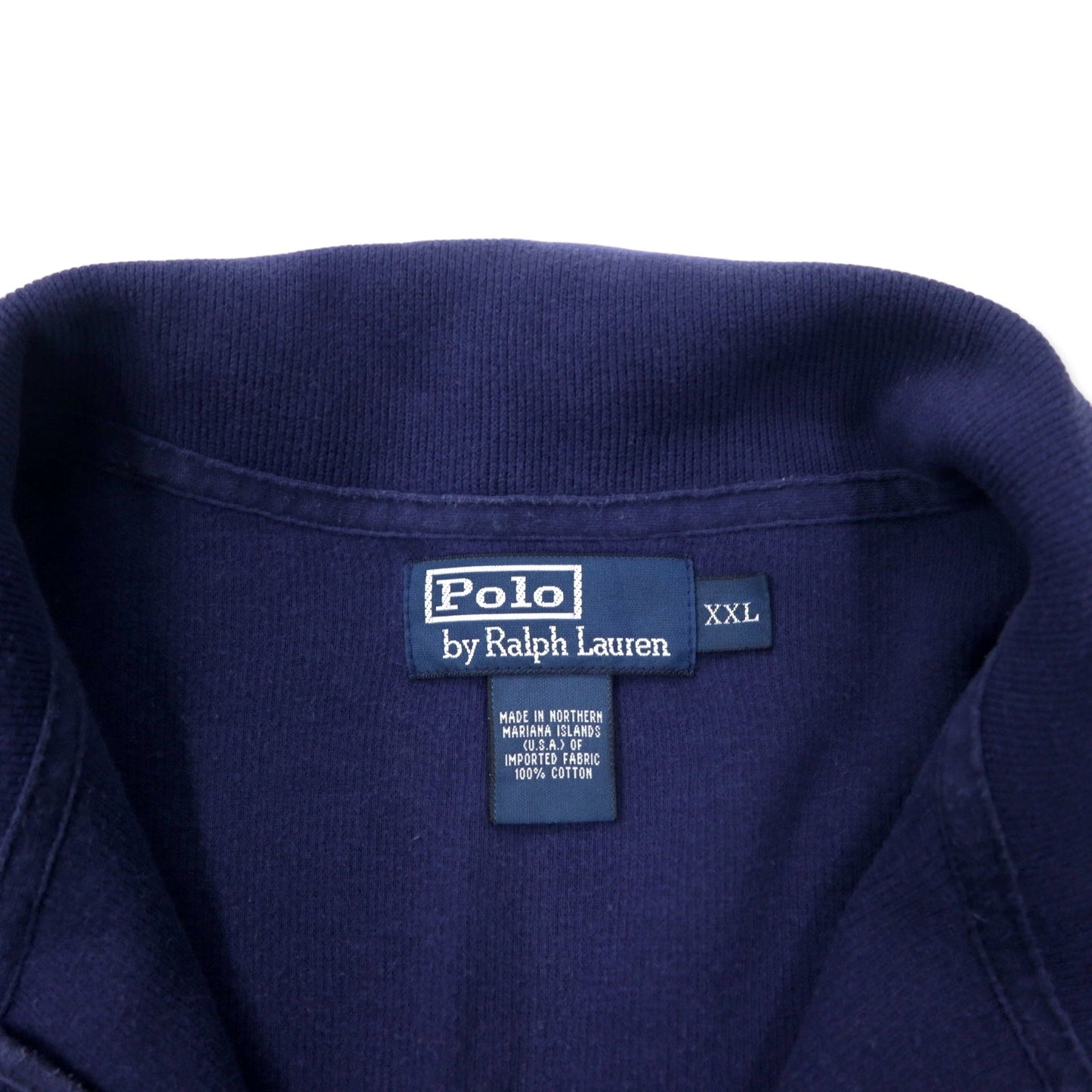 Polo by Ralph Lauren ハーフジップ スウェット XXL ネイビー コットン スモールポニー刺繍 ビッグサイズ