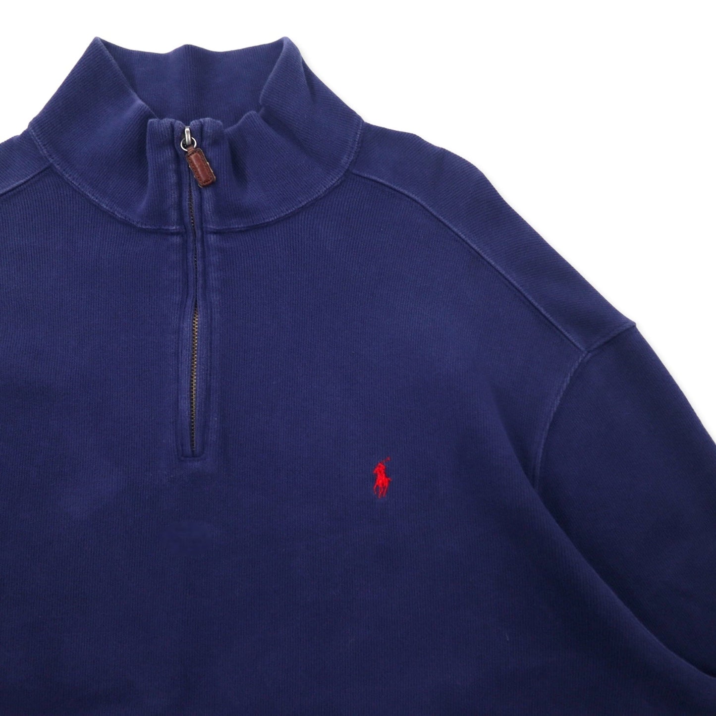 Polo by Ralph Lauren ハーフジップ スウェット XXL ネイビー コットン スモールポニー刺繍 ビッグサイズ