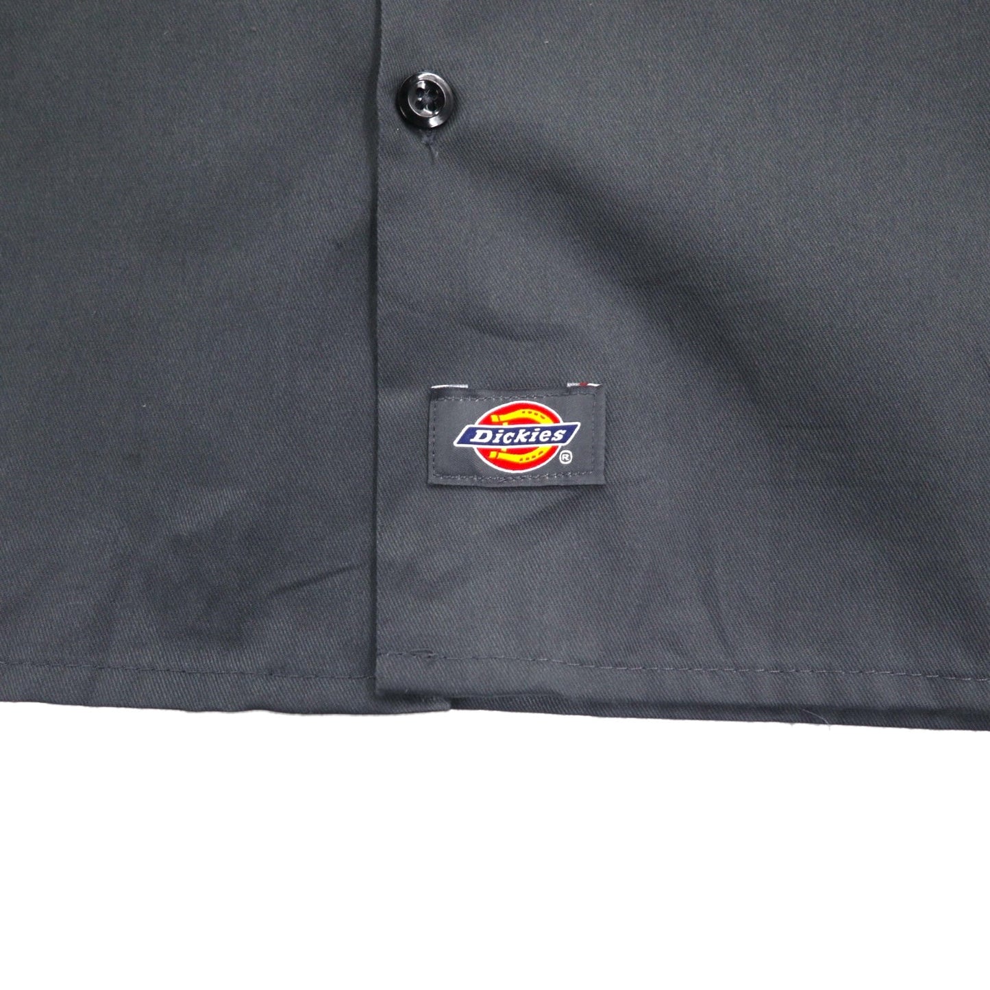 Dickies 半袖 ワークシャツ XL グレー ダブルポケット アメリカ企業 ワンポイント刺繍 GRAVELY