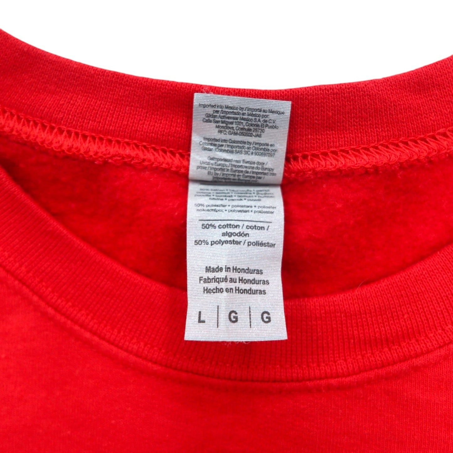 GILDAN スウェット L レッド コットン 裏起毛 BARTLETT SOCCER プリント