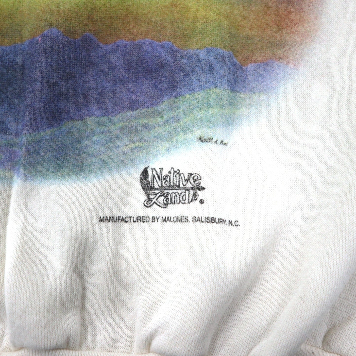 YOCOM KNITTING USA製 90年代 アニマル プリント スウェット L ホワイト コットン Native Land