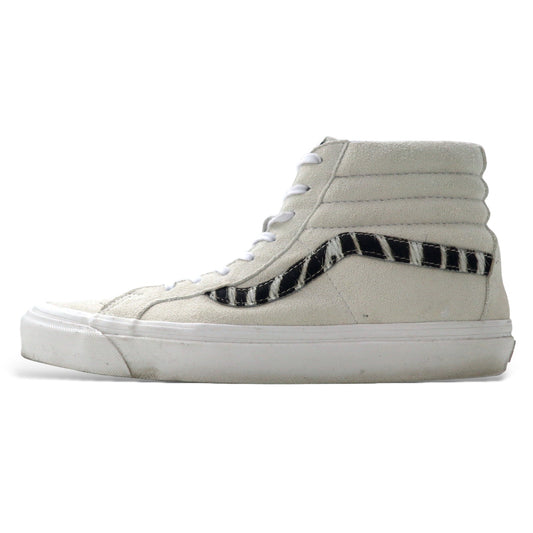 VANS スケートハイDX スニーカー 27.5cm ホワイト ゼブラ柄 ハラコ スエードレザー SK8-HI 38 DX