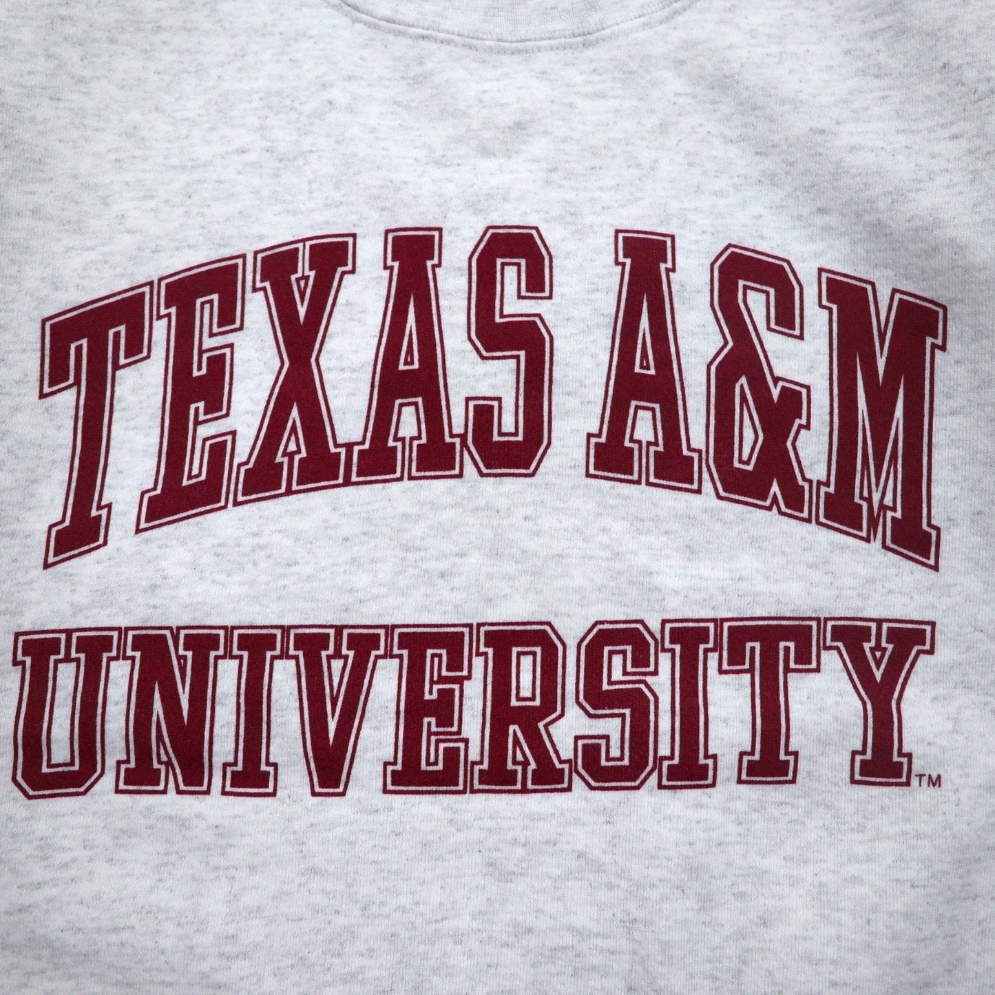 MV SPORT 90年代 USA製 カレッジプリント スウェット XL グレー TEXAS A&M UNIVERSITY アーチロゴ 2段プリント