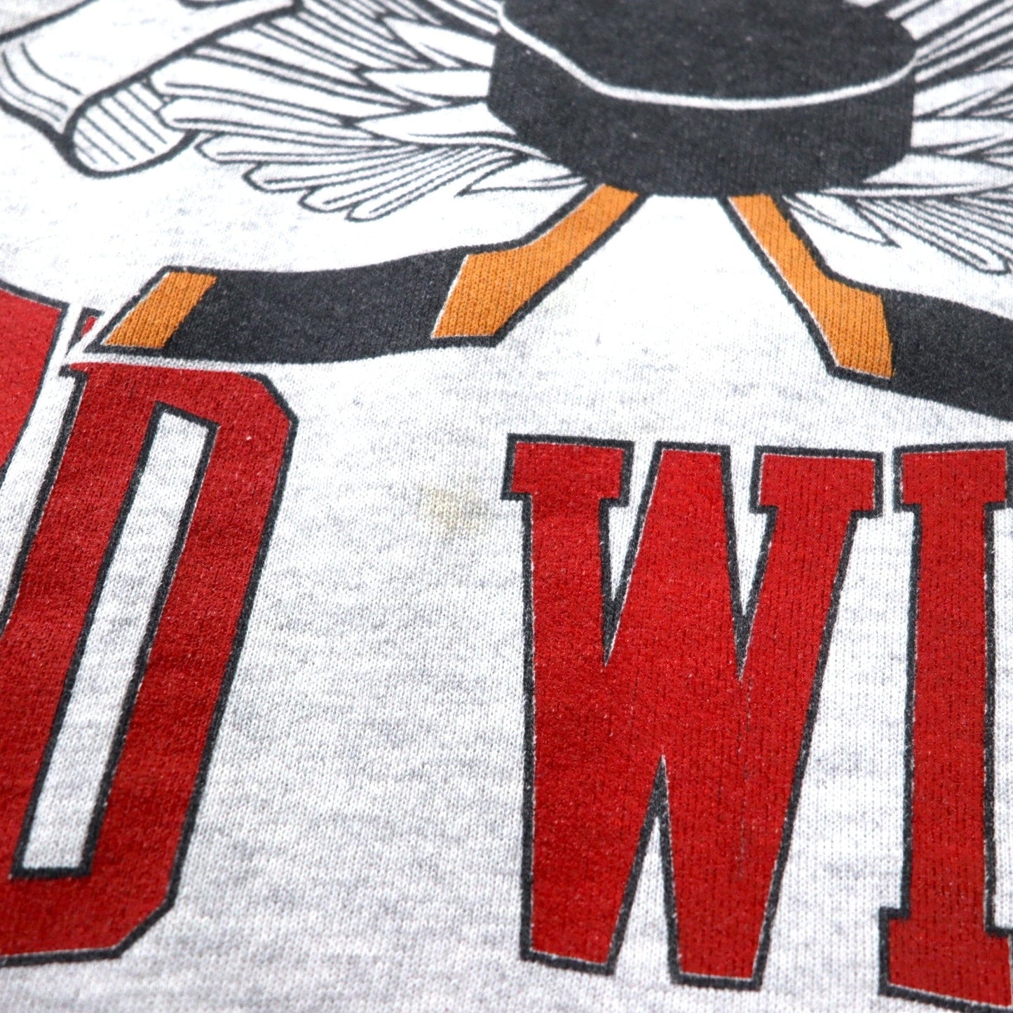 LOGO7 USA製 90年代 プリント スウェット L グレー コットン NHL RED WINGS
