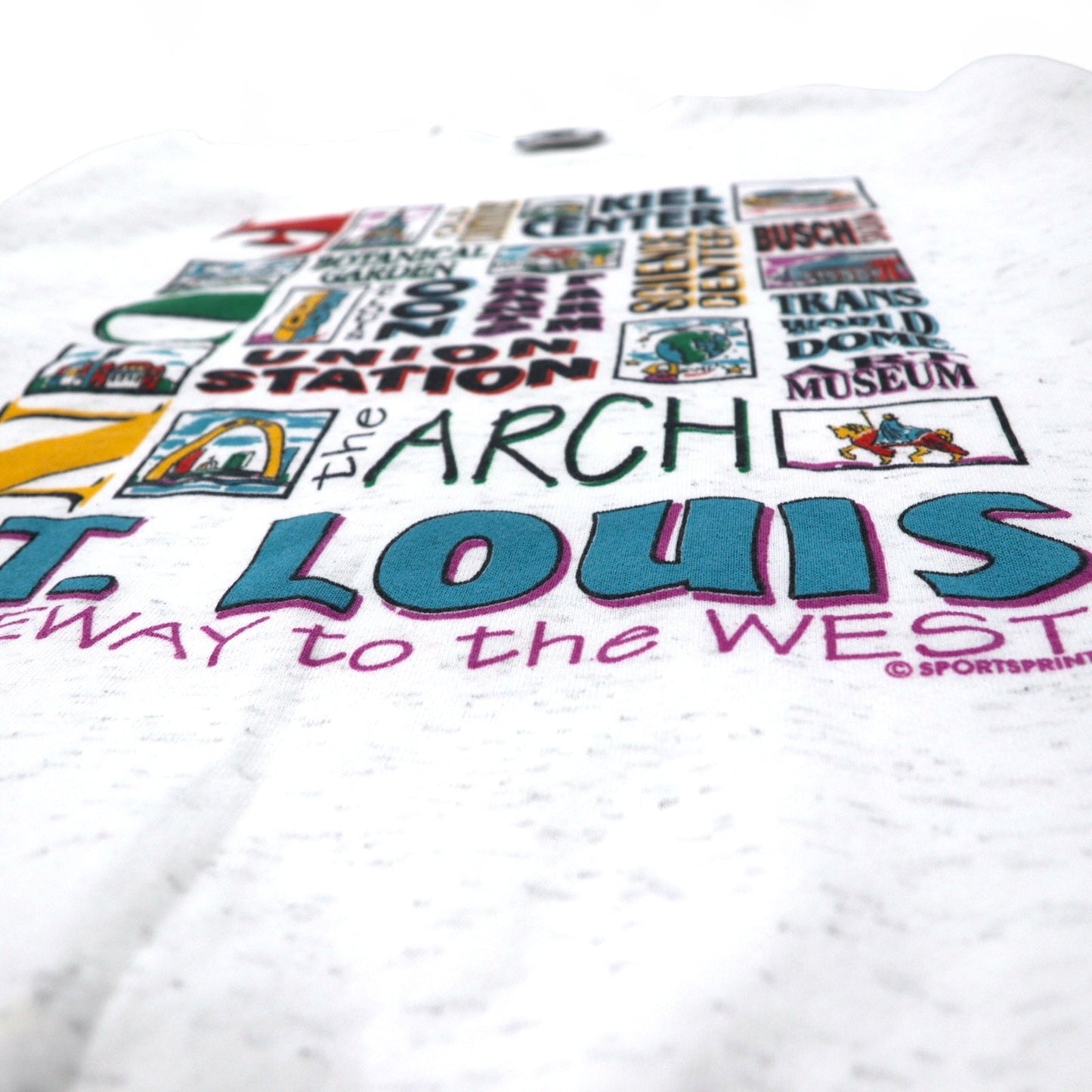 Lee USA製 90年代 プリント スウェット XL ホワイト コットン  ST. LOUIS 裏起毛 ビッグサイズ