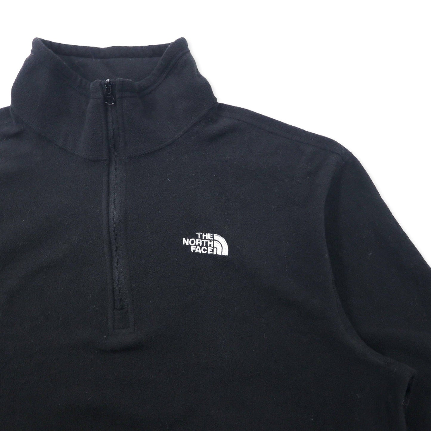 THE NORTH FACE ハーフジップ フリースジャケット L ブラック ポリエステル ワンポイントロゴ刺繍