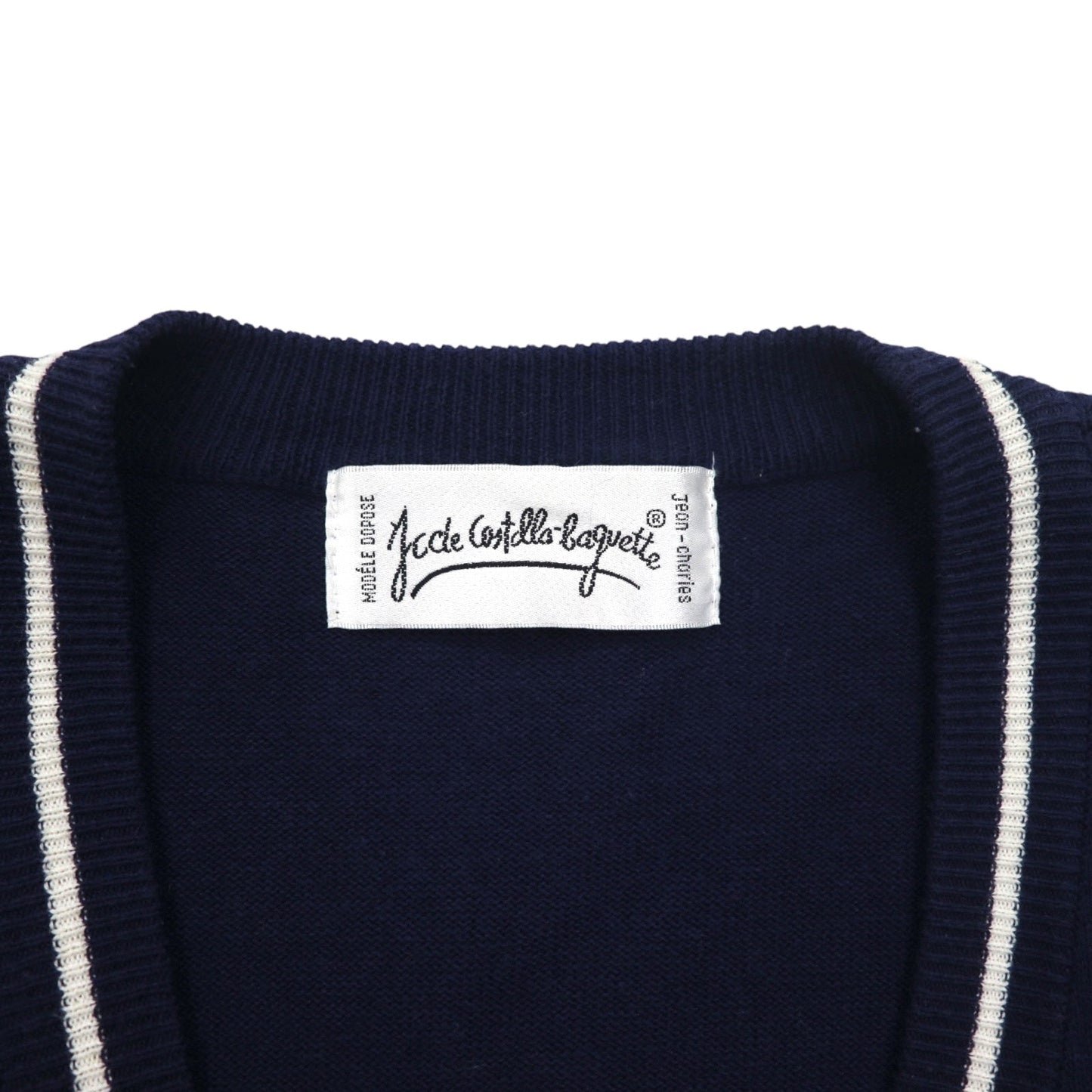 JC de Castelbajac × WARNER BROS. 90年代 コットンニット カーディガン L ネイビー LOONEY TUNES バックスバニー キャラクター刺繍