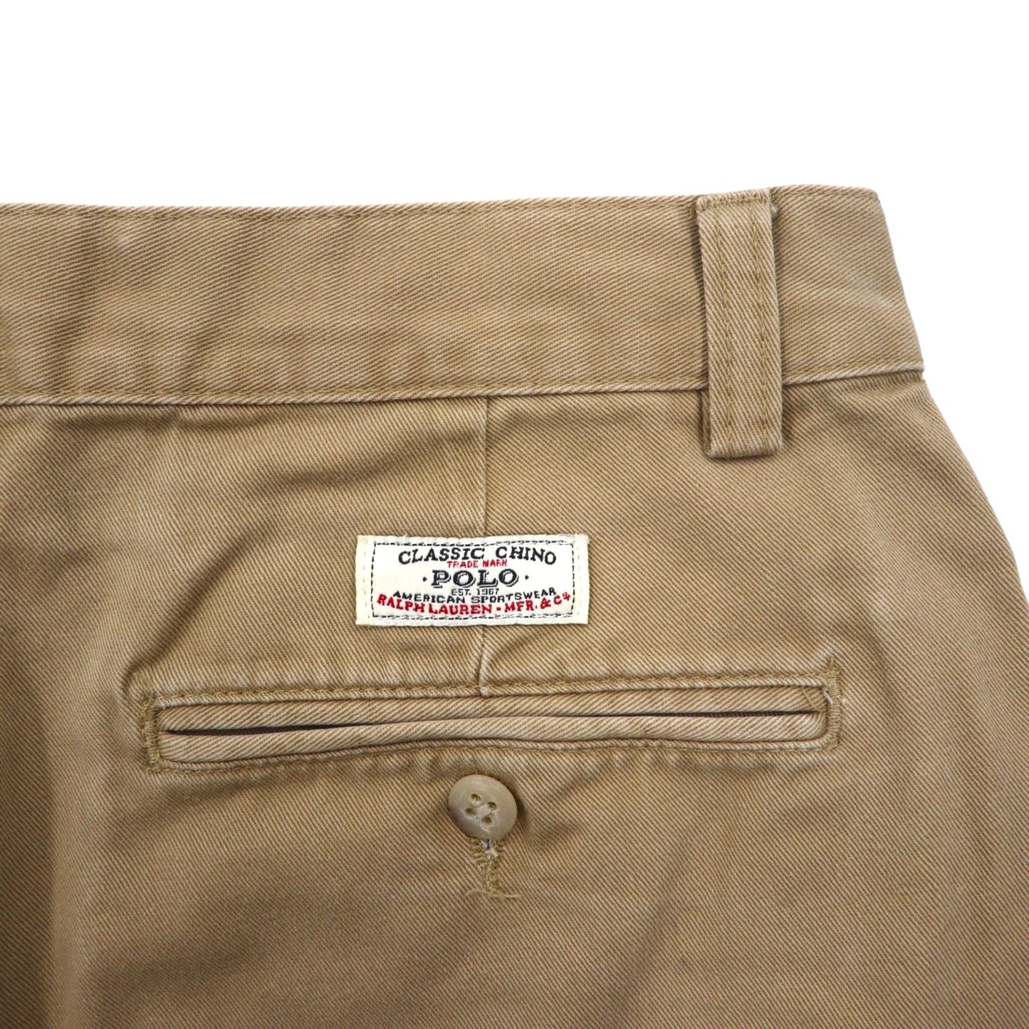 Polo by Ralph Lauren 90年代 ポロチノ 2タック ショートパンツ ハーフパンツ M ベージュ コットン TYLER SHORT