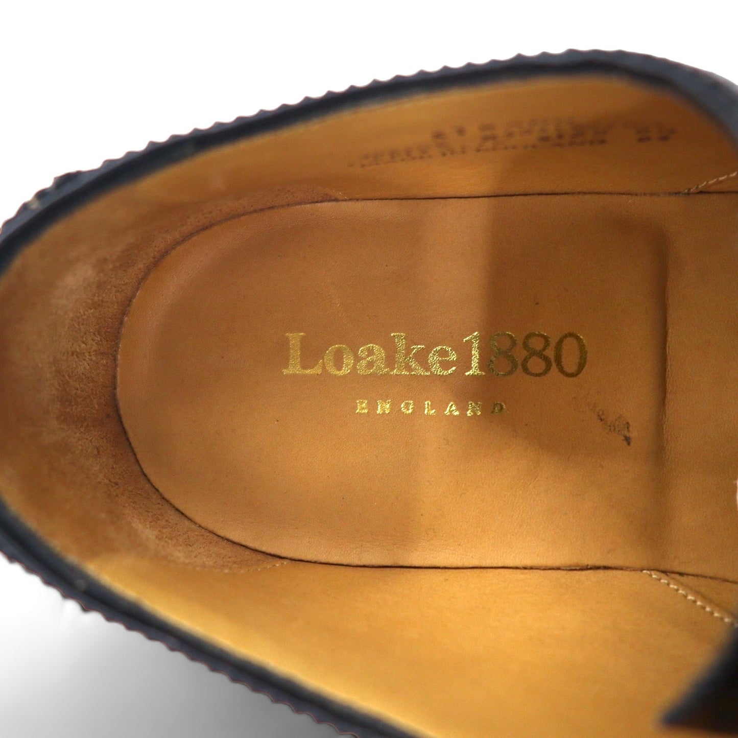 Loake 英国製 メダリオン ストレートチップ ドレスシューズ 27.5cm ブラック カーフレザー セミブローグ グッドイヤーウェルト製法 STRAND 706408 イングランド製