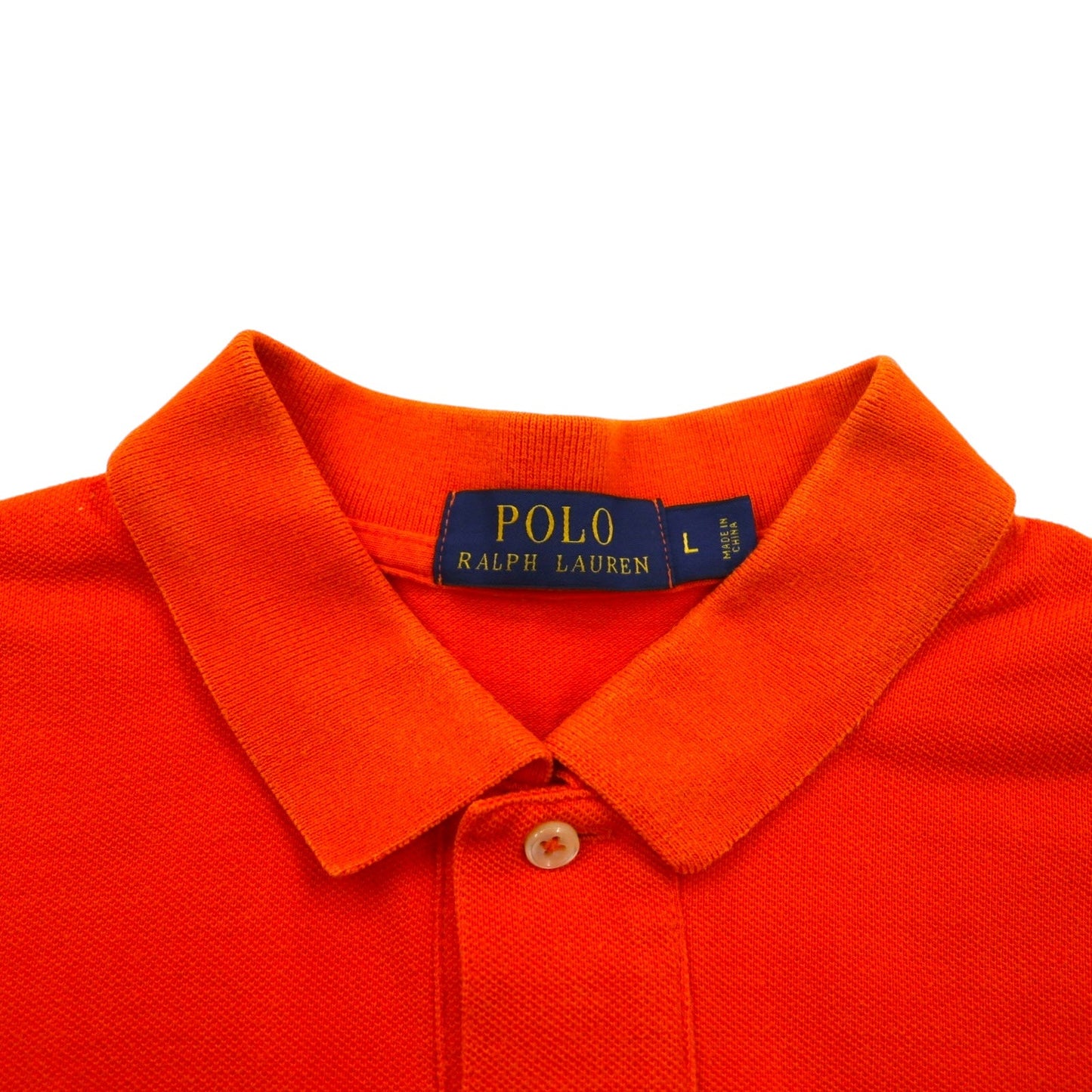 POLO RALPH LAUREN ポロシャツ L オレンジ コットン 鹿の子 スモールポニー刺繍