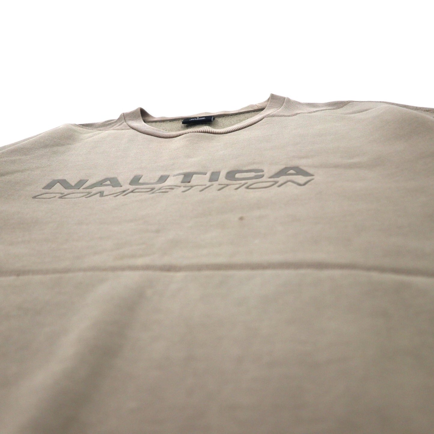 NAUTICA COMPETITION ロゴプリント スウェット L ベージュ コットン