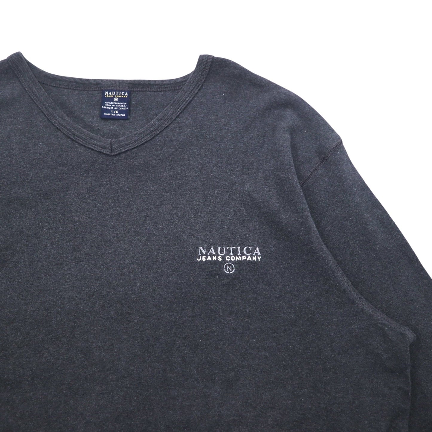 NAUTICA カナダ製 90年代 ロングスリーブTシャツ ロンT L グレー JEANS COMPANY