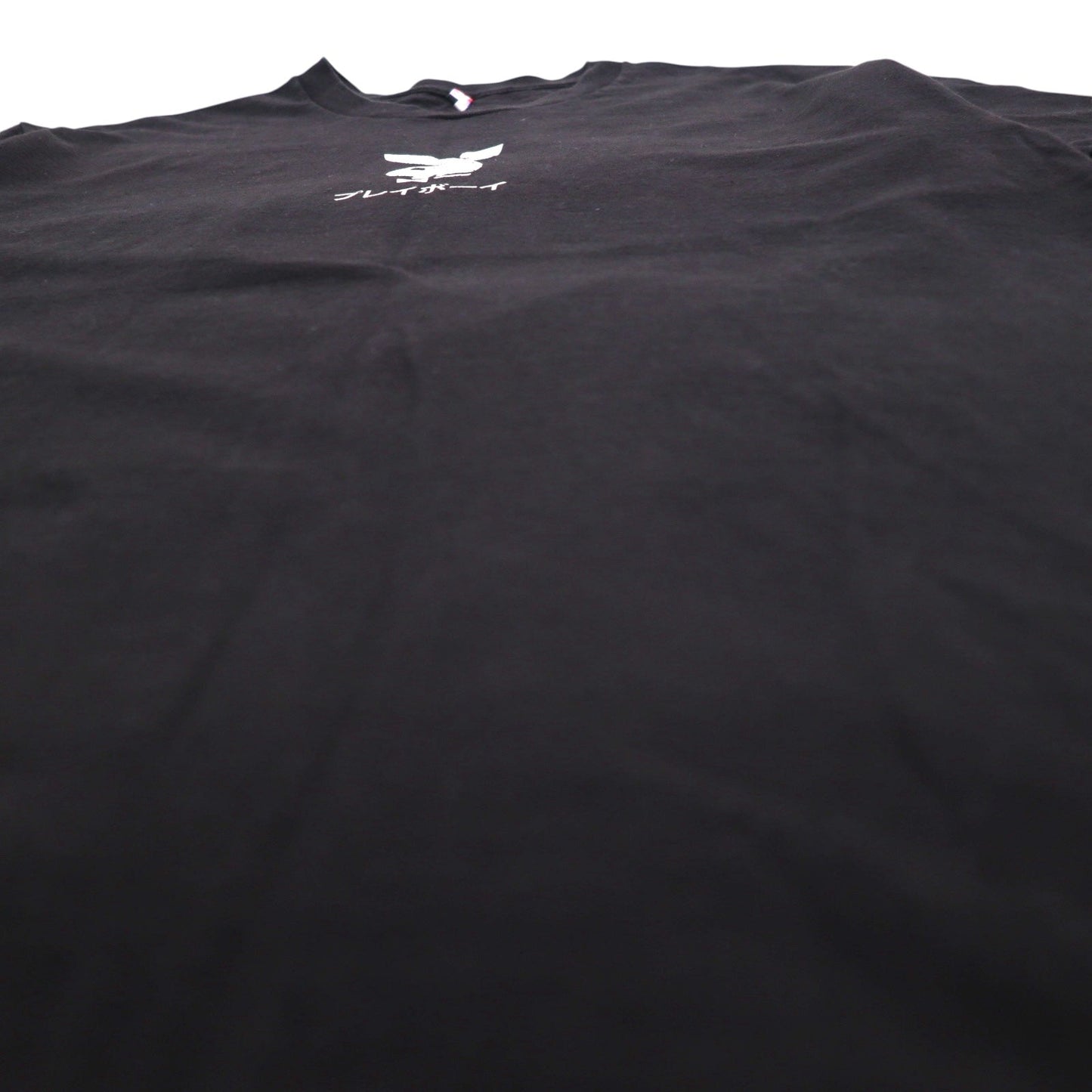 PLAYBOY 日本語 カタカナ TOKYO JAPAN アニメ Tシャツ L ブラック コットン バックプリント