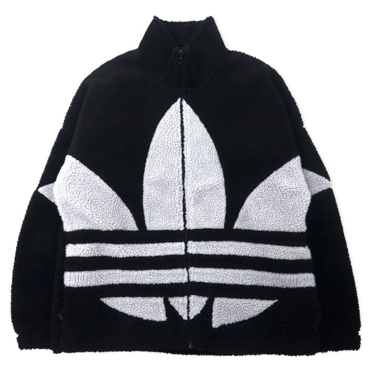 adidas Originals ビッグトレフォイル シェルパ フリースジャケット 2XO ブラック ポリエステル U SHERPA JACKET BIG TRF HC0325