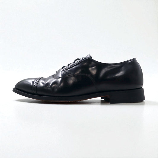 Johnston & Murphy USA製 Heritage キャップトゥ ストレートチップ ドレスシューズ 27.5cm ブラック レザー 13436 15-1161 603N