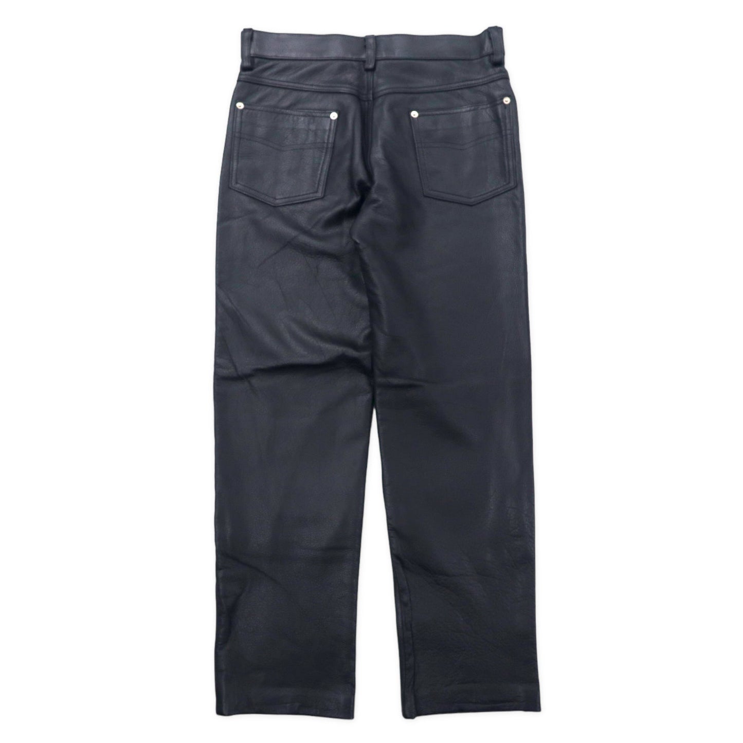 STORM LEATHERWARE レザーパンツ 32 ブラック 牛革 5ポケット ジッパーフライ