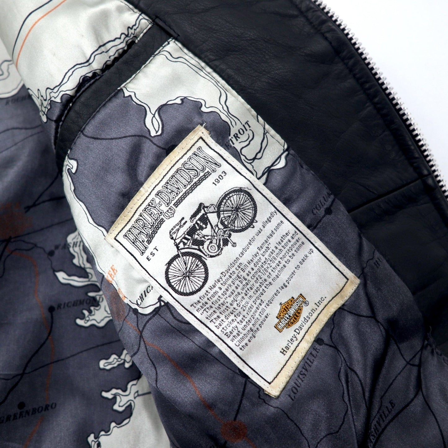 HARLEY DAVIDSON ダブル ライダースジャケット レザージャケット 38 ブラック 牛革