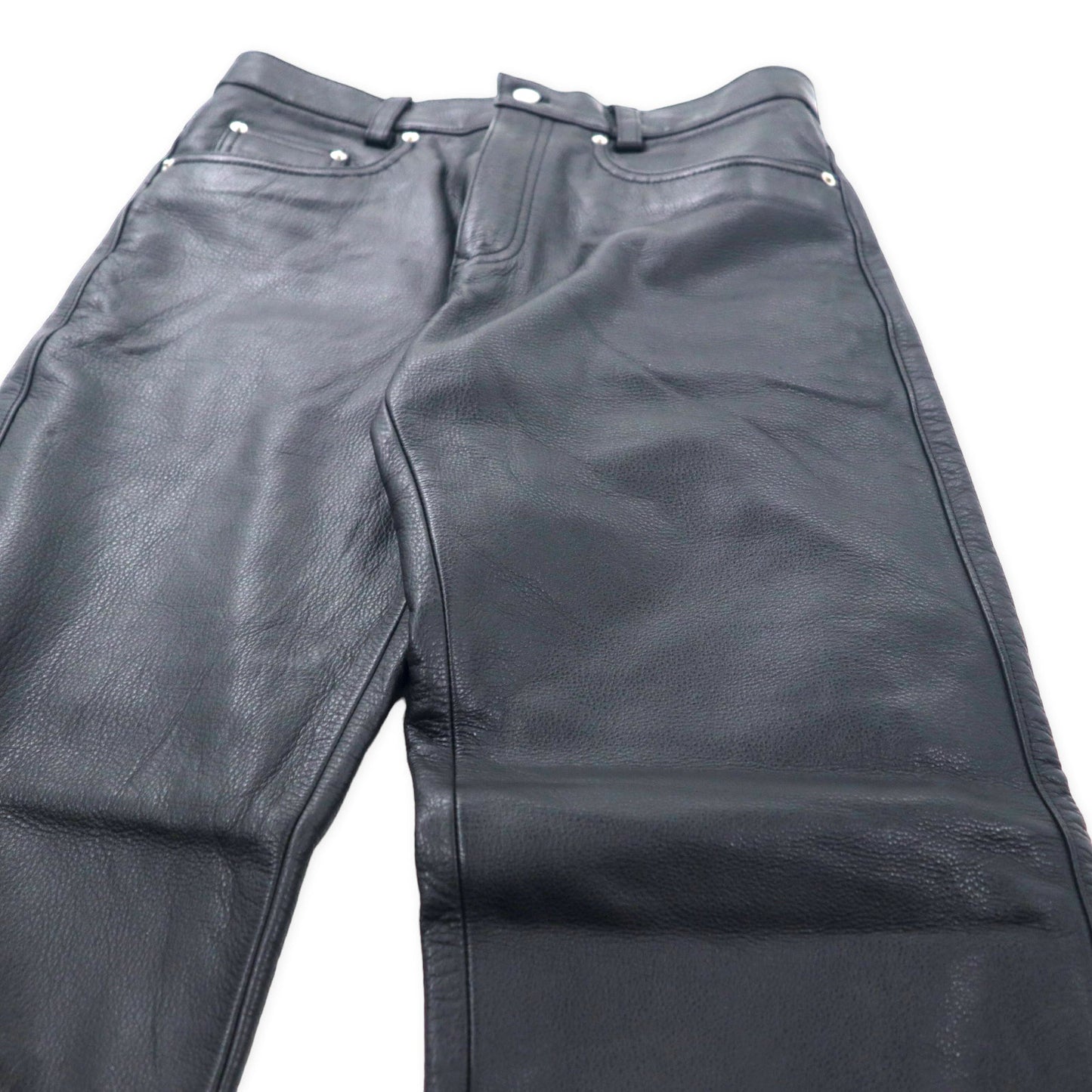 STORM LEATHERWARE レザーパンツ 32 ブラック 牛革 5ポケット ジッパーフライ
