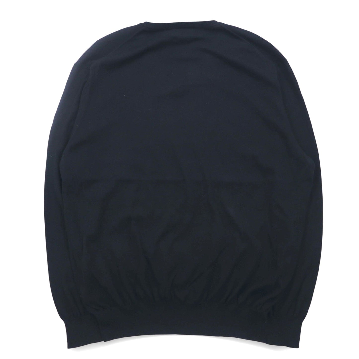 POLO RALPH LAUREN Vネック ピマコットンニット セーター XL ブラック スモールポニー刺繍