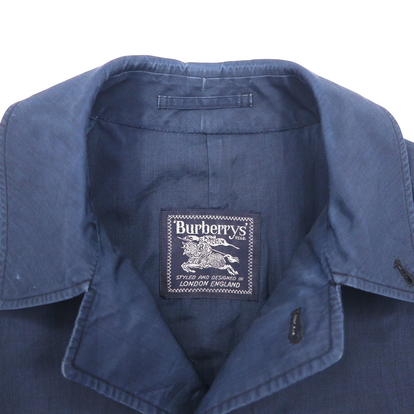 BURBERRYS 90年代 ステンカラーコート M ネイビー ポリエステル
