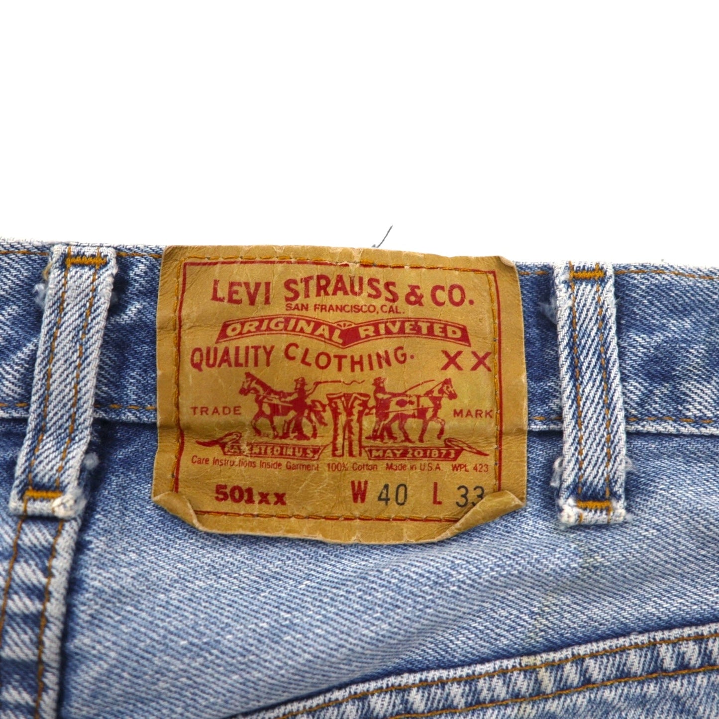 Levi's 90年代 USA製 501XX カットオフ デニム ショートパンツ XL インディゴ ブルー ボタン裏520 501-0000
