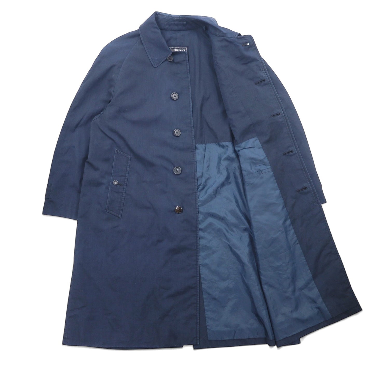 BURBERRYS 90年代 ステンカラーコート M ネイビー ポリエステル