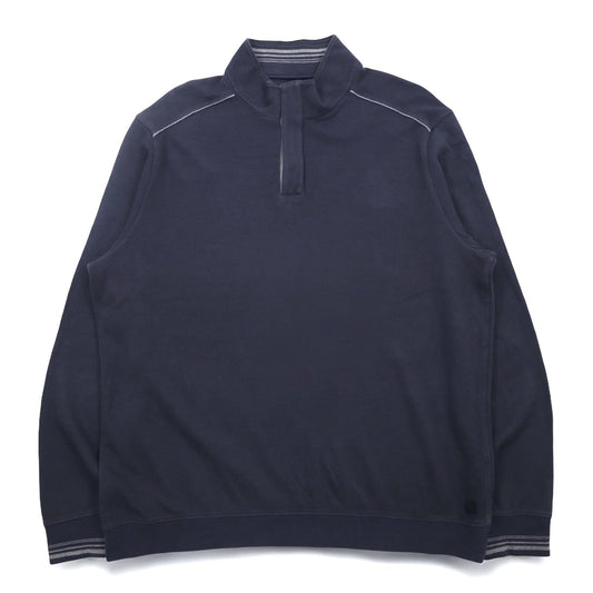 HUGO BOSS ハーフジップ コットンニット セーター XXL ネイビー