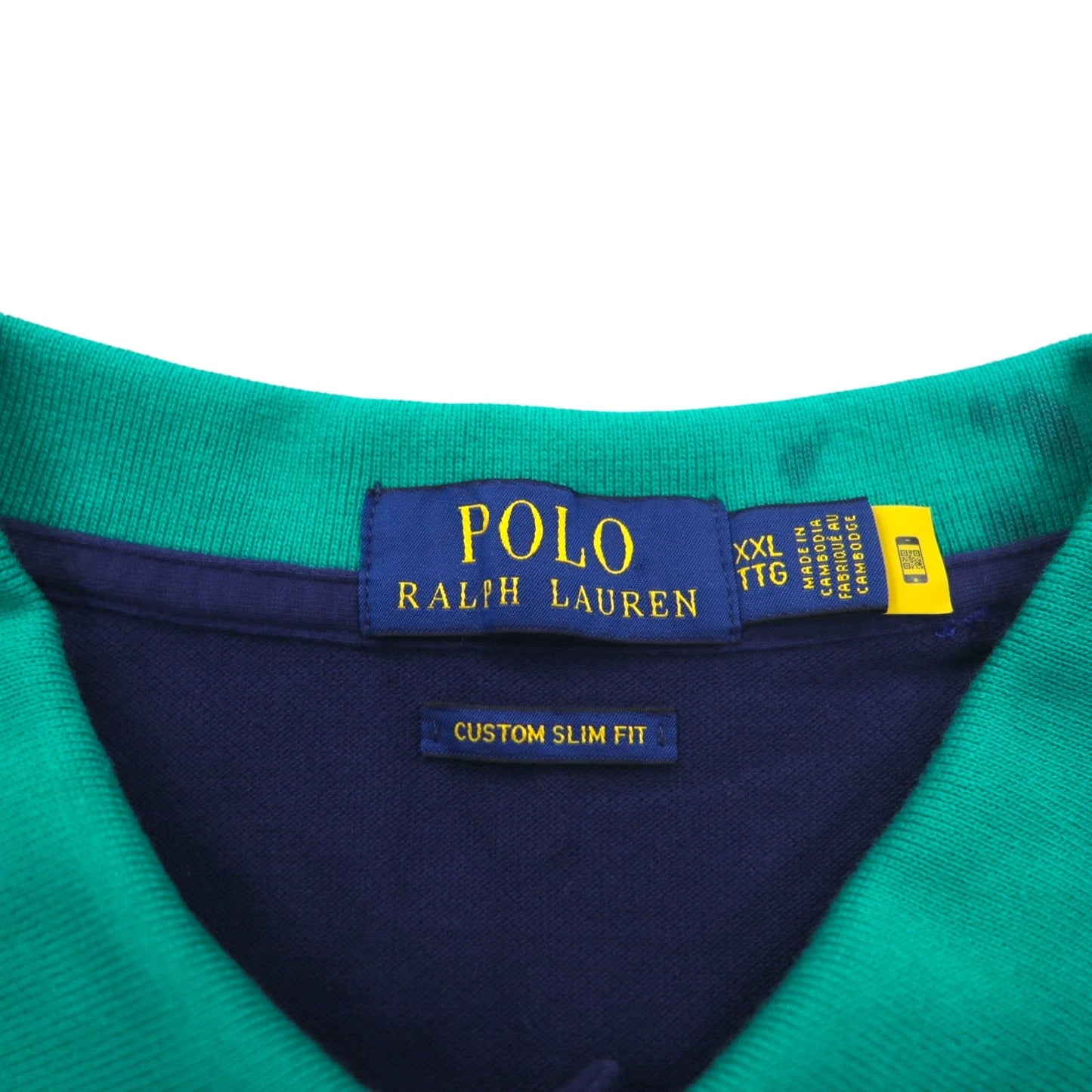 POLO RALPH LAUREN ビッグポニー刺繍 ポロシャツ 2XL ビッグサイズ ネイビー コットン 鹿の子