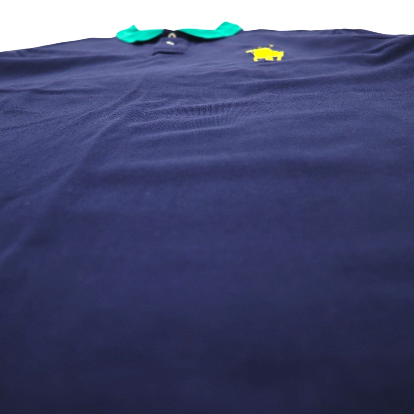 POLO RALPH LAUREN ビッグポニー刺繍 ポロシャツ 2XL ビッグサイズ ネイビー コットン 鹿の子