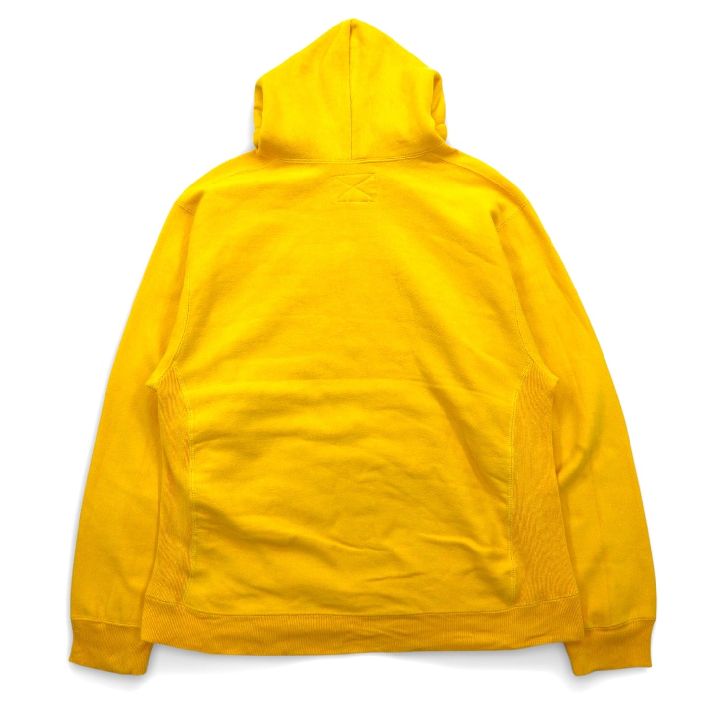 STEVE AND BARRY'S リバースウィーブ プルオーバー パーカー M イエロー MICHIGAN アーチロゴ ビッグサイズ