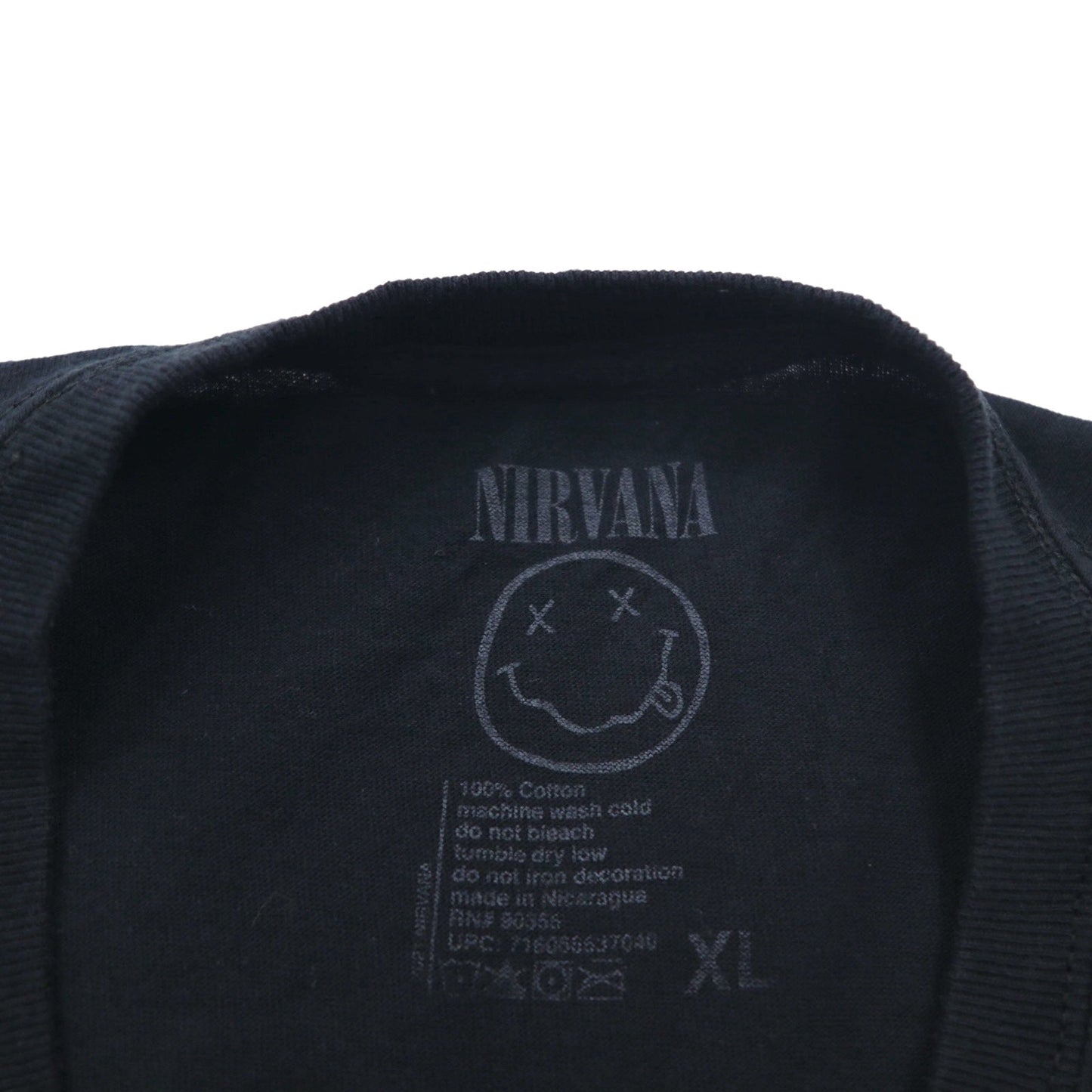 NIRVANA ニルヴァーナ オフィシャル ロック バンド Tシャツ XL ブラック コットン ニカラグア製