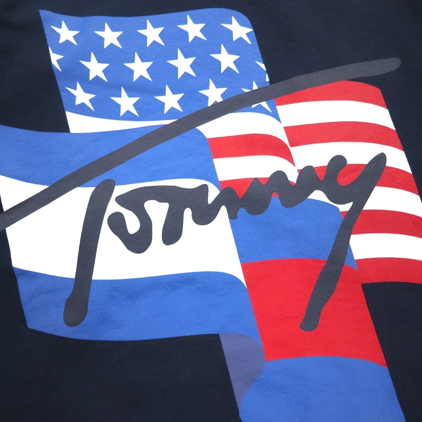 TOMMY JEANS プルオーバーパーカー L ネイビー バックプリント Mikina Flag Graphic DM0DM08703