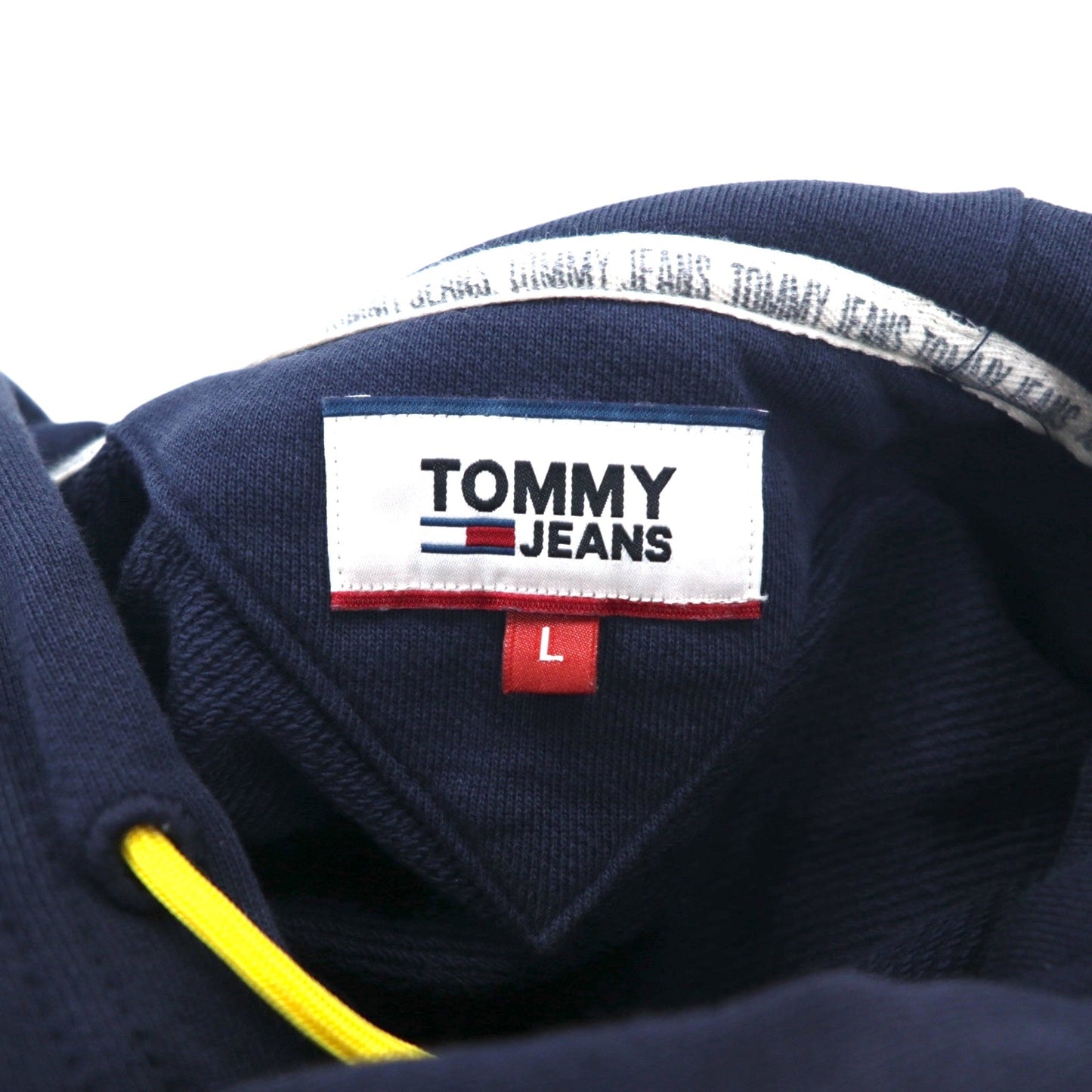TOMMY JEANS プルオーバーパーカー L ネイビー バックプリント Mikina Flag Graphic DM0DM08703
