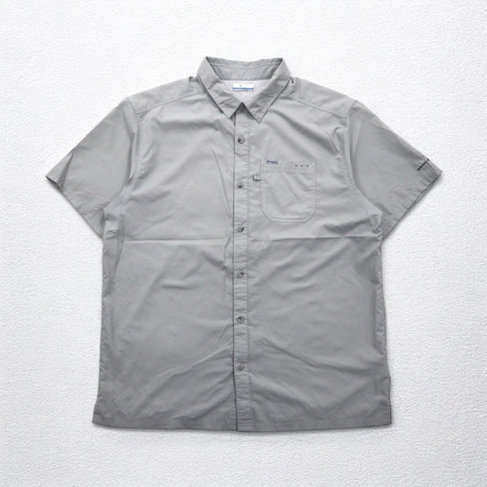 Columbia PFG オムニシェード OMNI-SHADE スラックタイドキャンプシャツ フィッシングシャツ XL グレー ポリエステル FM7042