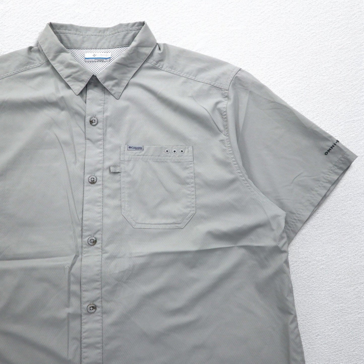 Columbia PFG オムニシェード OMNI-SHADE スラックタイドキャンプシャツ フィッシングシャツ XL グレー ポリエステル FM7042