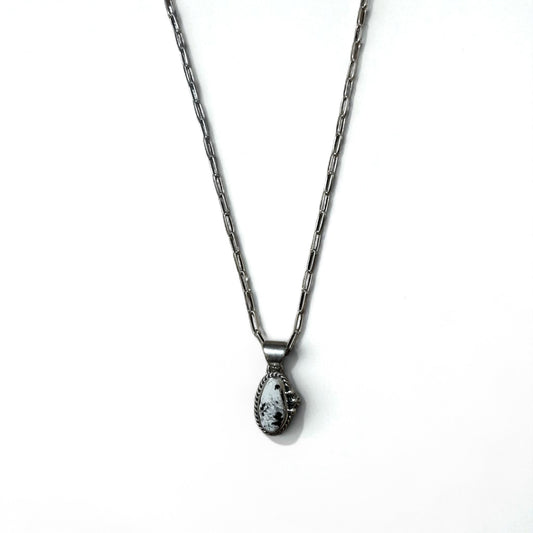 Vintage White Turquoise Necklace インディアンジュエリー ホワイトターコイズ ホピチェーン ネックレス Sterling シルバー ホールマーク M刻印