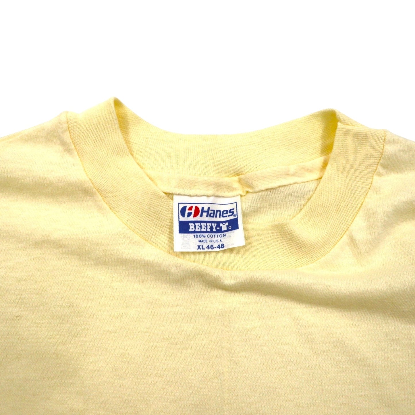 Hanes 80年代 USA製 BEEFY-T ヴィンテージ シングルステッチ Tシャツ XL イエロー GRGICH HILLS