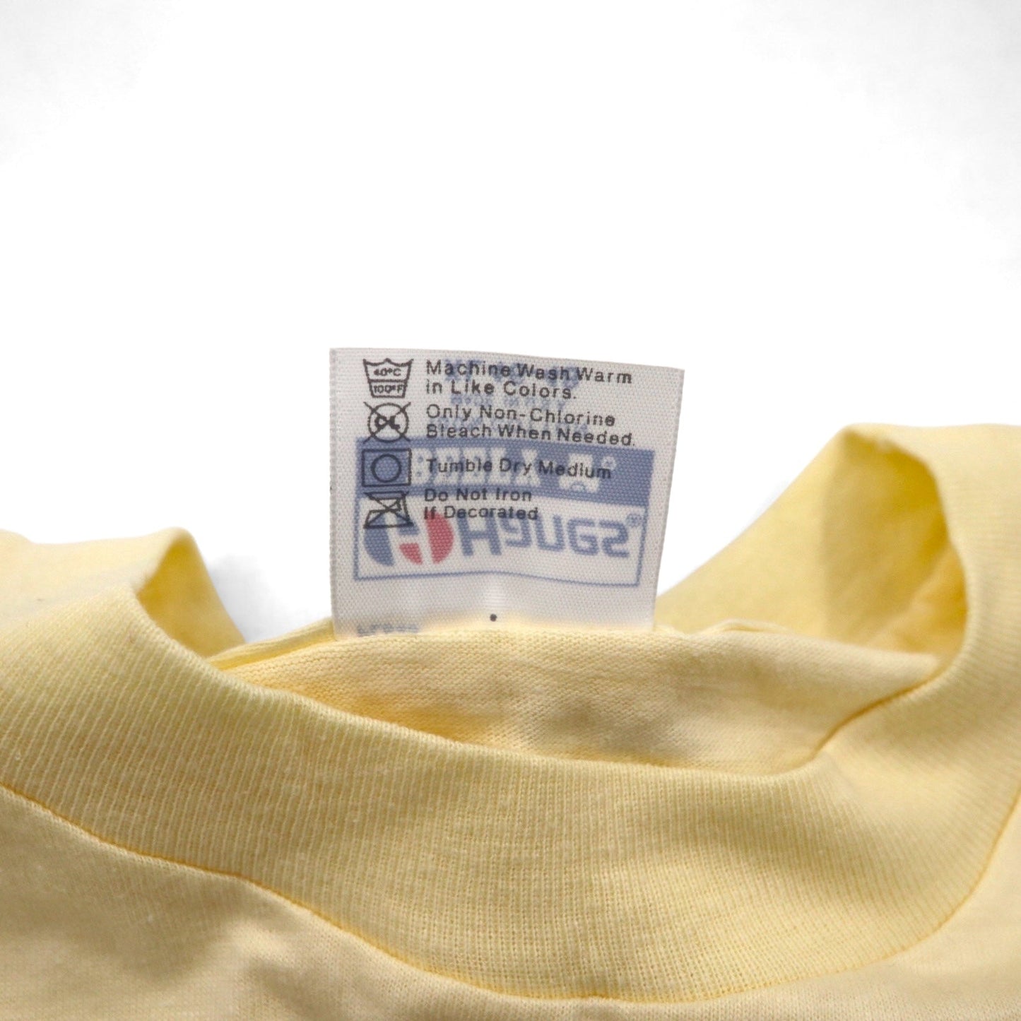 Hanes 80年代 USA製 BEEFY-T ヴィンテージ シングルステッチ Tシャツ XL イエロー GRGICH HILLS