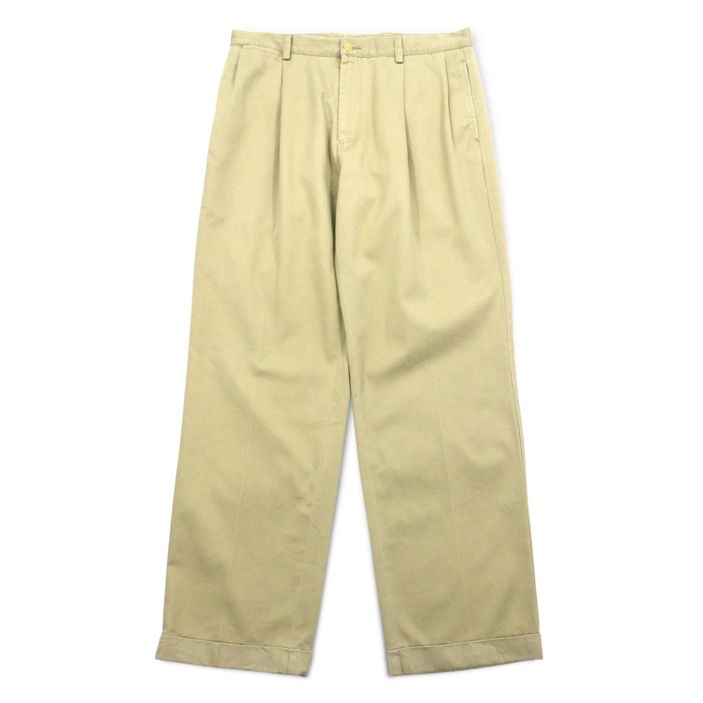 NAUTICA タック ワイド チノパンツ L ベージュ CLASSIC FIT コットン RIGGER