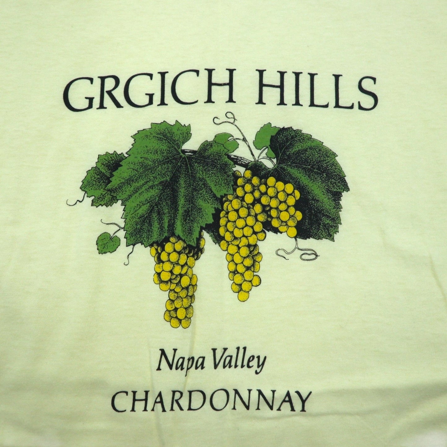 Hanes 80年代 USA製 BEEFY-T ヴィンテージ シングルステッチ Tシャツ XL イエロー GRGICH HILLS