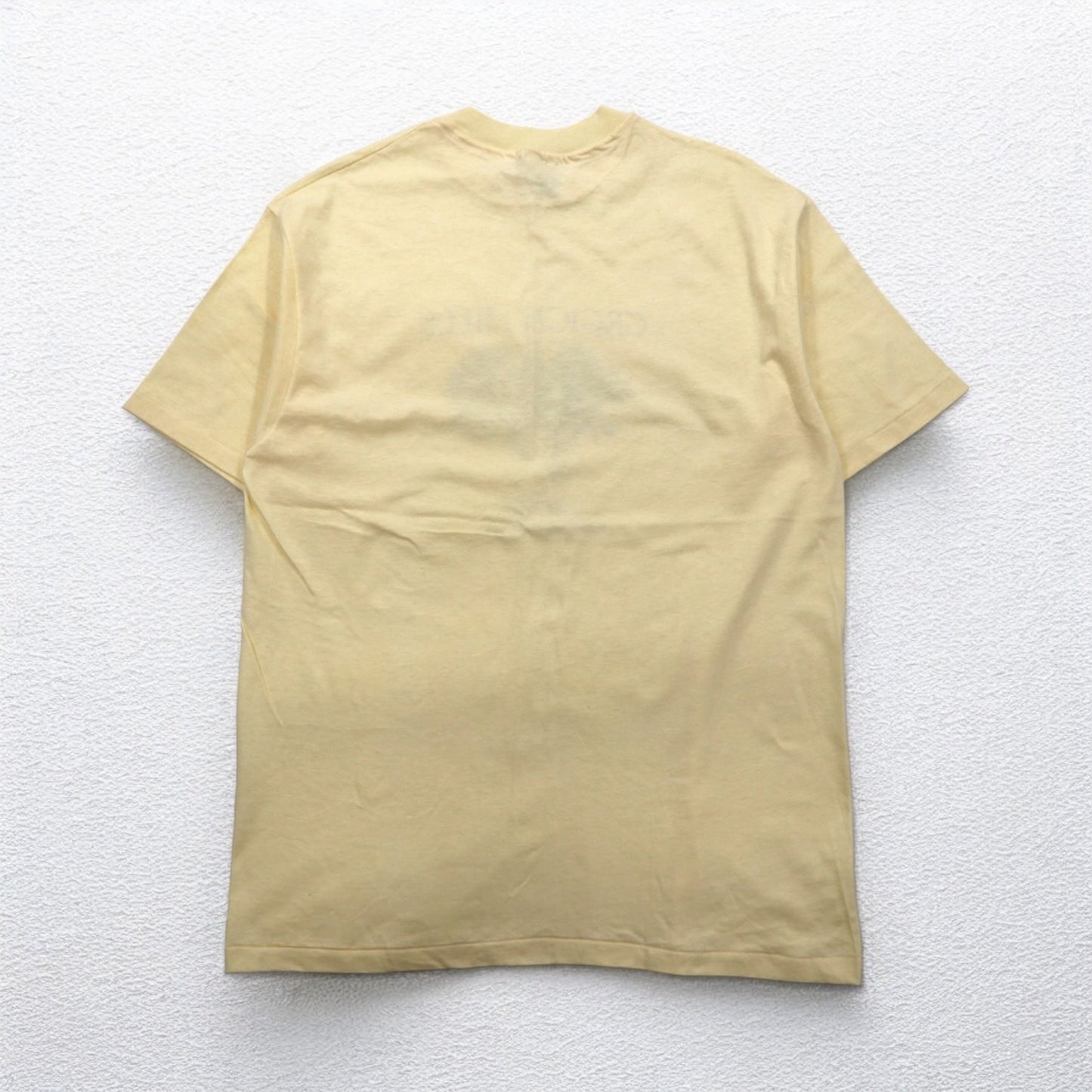 Hanes 80年代 USA製 BEEFY-T ヴィンテージ シングルステッチ Tシャツ XL イエロー GRGICH HILLS