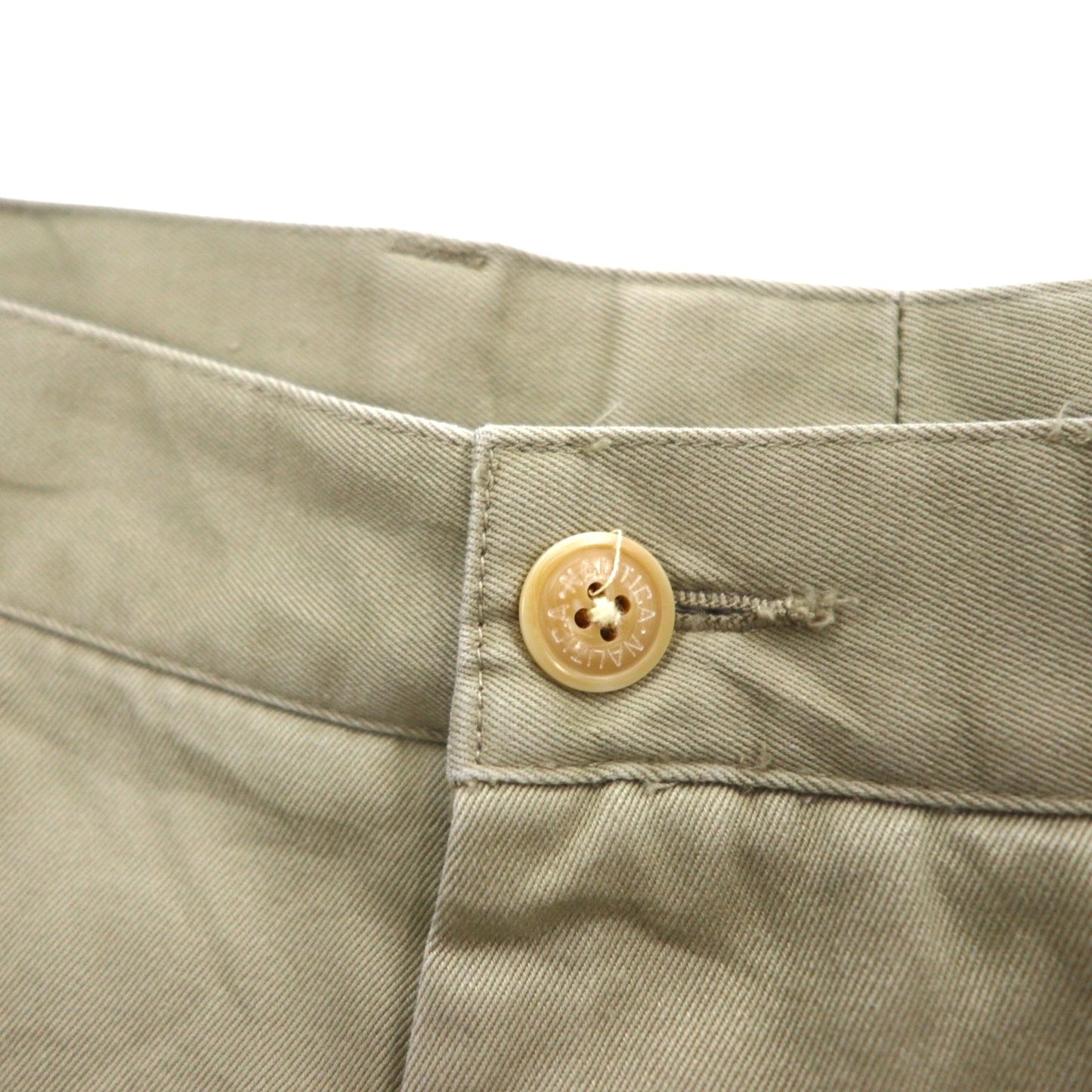 NAUTICA タック ワイド チノパンツ L ベージュ CLASSIC FIT コットン RIGGER