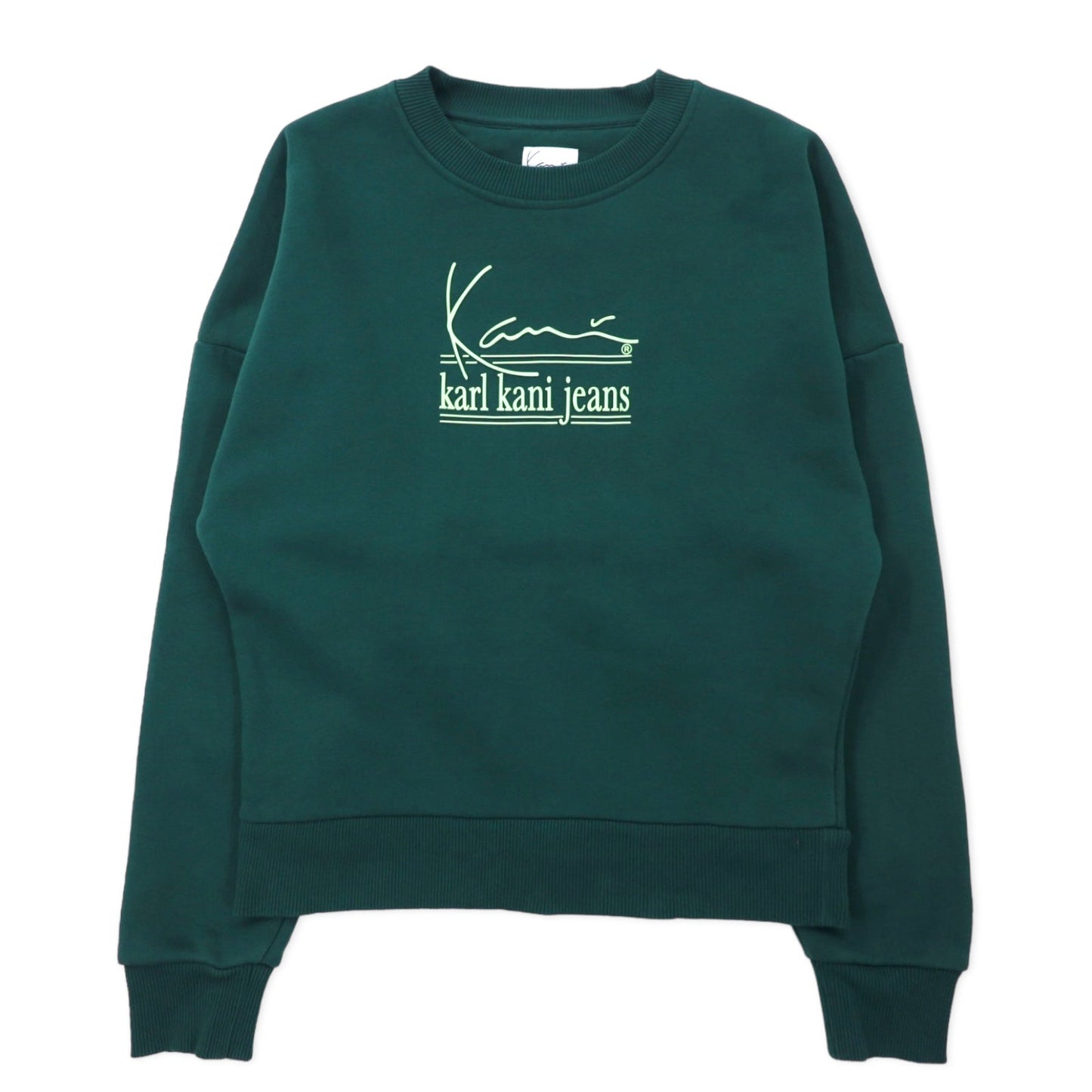 karl kani jeans ドロップショルダー スウェット XS グリーン コットン クロップド丈