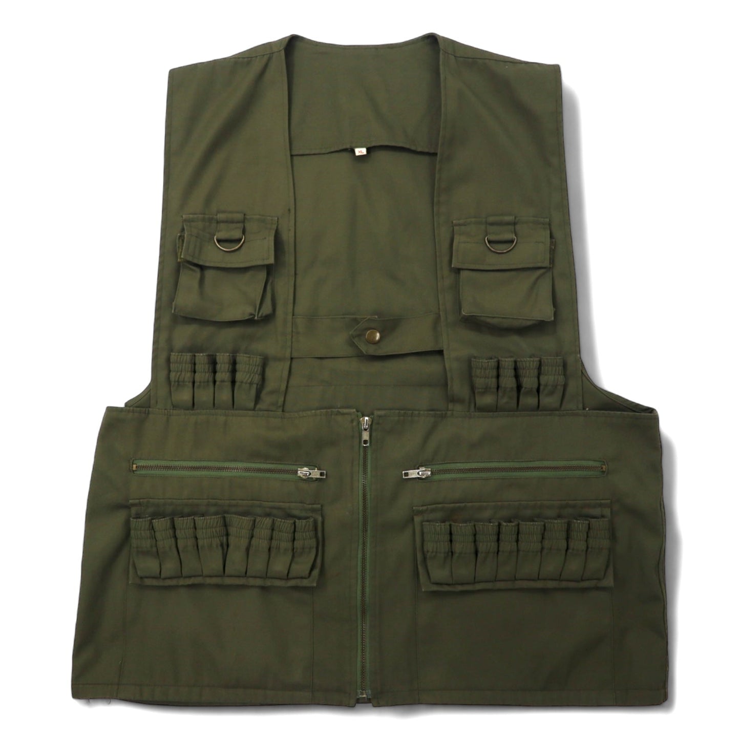 Euro Vintage ユーロヴィンテージ ミリタリー トラベル ベスト XL カーキ ポリエステル コットン MILITARY TRAVEL VEST