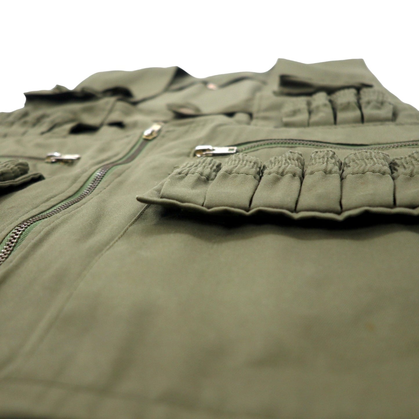 Euro Vintage ユーロヴィンテージ ミリタリー トラベル ベスト XL カーキ ポリエステル コットン MILITARY TRAVEL VEST