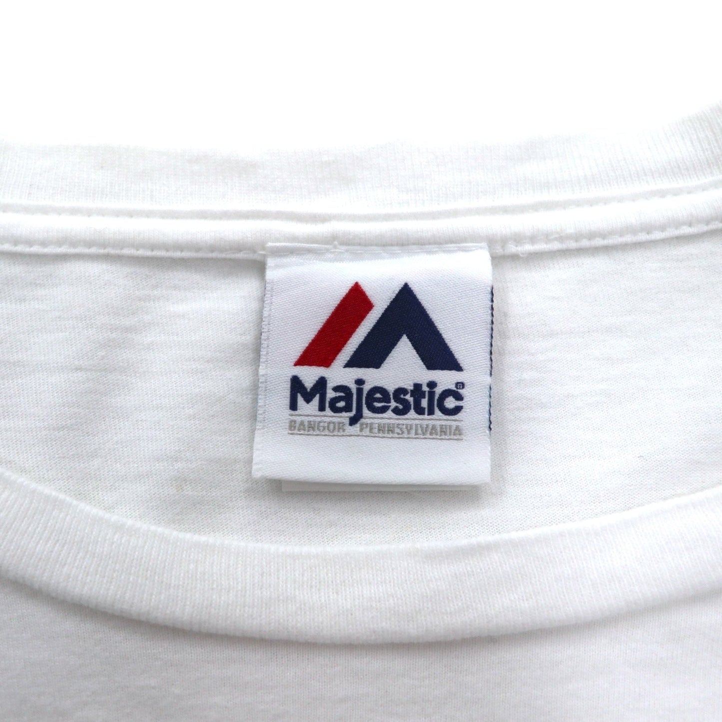 Majestic ロングスリーブTシャツ ロンT XL ホワイト 袖プリント NFL PITTSBURGH STEELERS ホンジュラス製