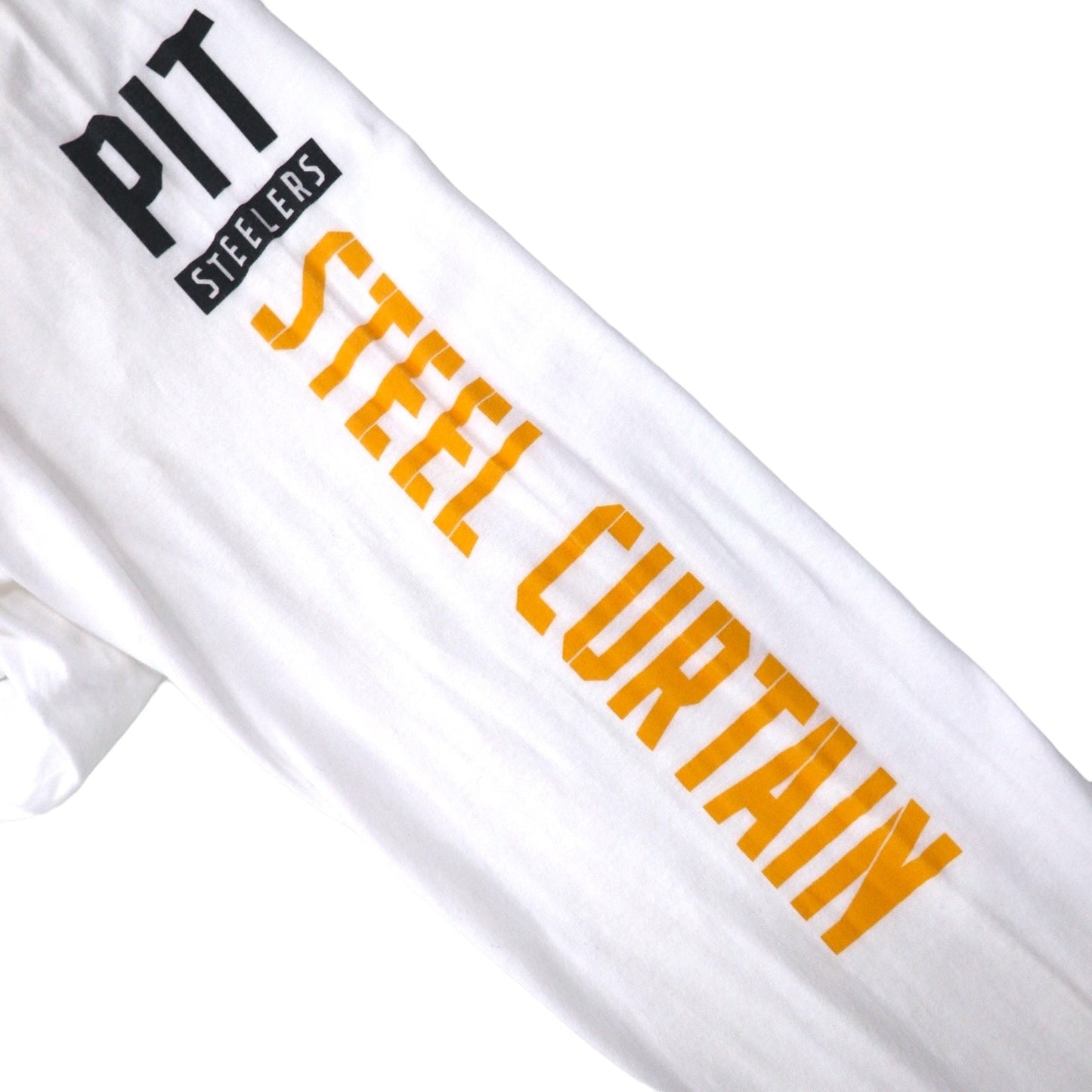 Majestic ロングスリーブTシャツ ロンT XL ホワイト 袖プリント NFL PITTSBURGH STEELERS ホンジュラス製