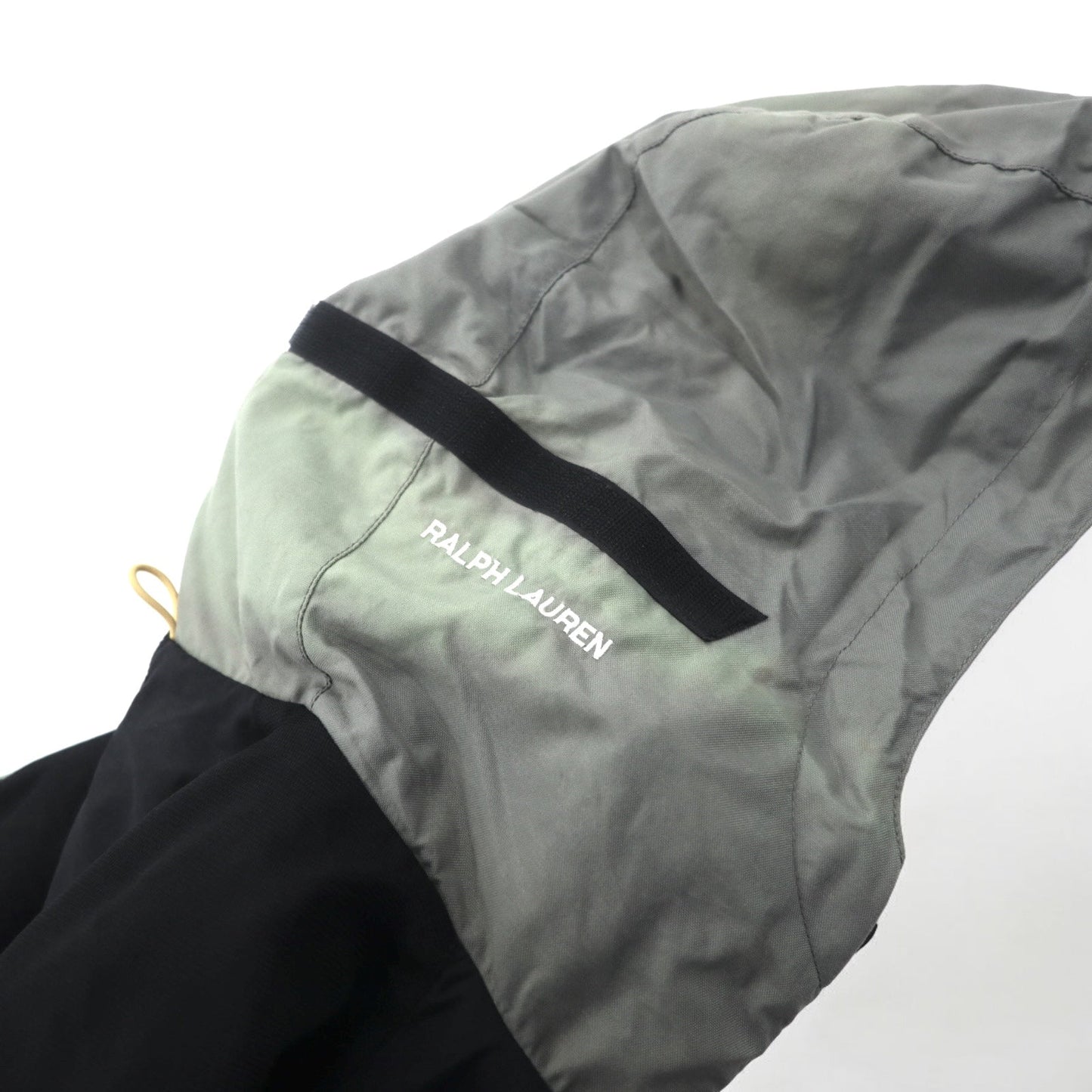 POLO JEANS Co. RALPH LAUREN 90年代 フード収納式 マウンテンパーカー L グリーン ブラック ナイロン リップストップ
